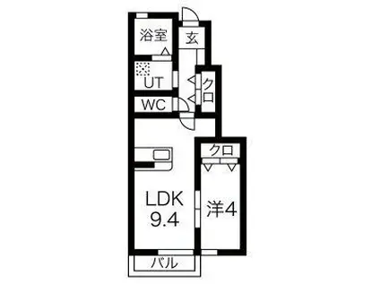 ロジェコンフォール(1LDK/1階)の間取り写真