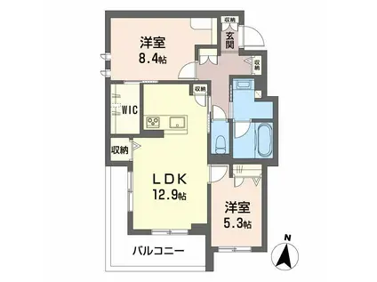 シャーメゾンステージ神明(2LDK/1階)の間取り写真
