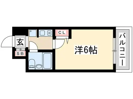 エスリード北大阪(1K/6階)の間取り写真