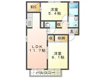 フラワーパーク(2LDK/1階)の間取り写真