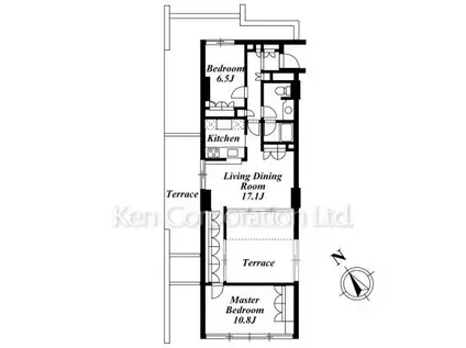 フォレストプラザ表参道(2LDK/1階)の間取り写真
