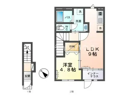 サンコート(1LDK/2階)の間取り写真