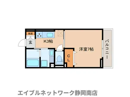 ソレイユ(1K/2階)の間取り写真