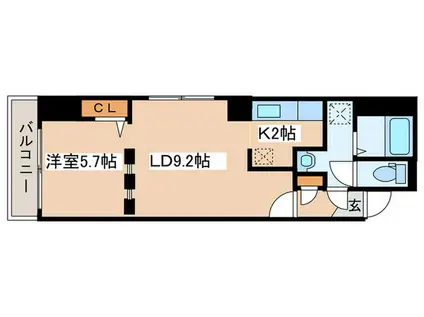 NOBLE大通公園(1LDK/7階)の間取り写真