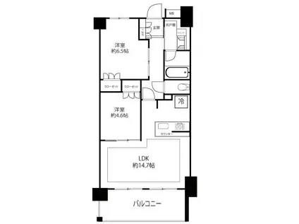 パレステージ江北III東館(2LDK/2階)の間取り写真
