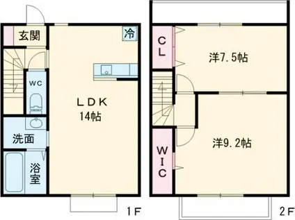 GRANDEおおつの(2LDK/1階)の間取り写真