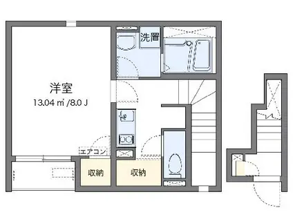 クレイノフリーダム浦和(1K/2階)の間取り写真