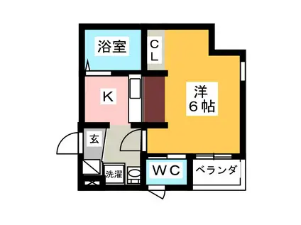 アリビオ赤羽南(1K/1階)の間取り写真