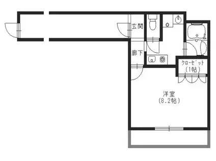 ティエスビル須磨(1K/2階)の間取り写真