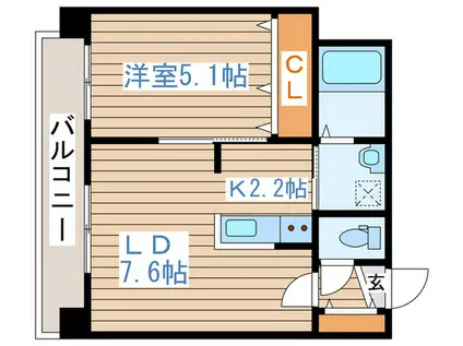 セブンスコートN14(1LDK/5階)の間取り写真