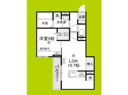 CLASHIST中宮3丁目(1LDK/3階)の間取り写真