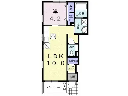 クレール コート(1LDK/1階)の間取り写真