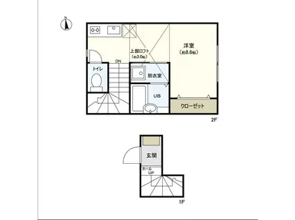 サンヴューズ桜木町(ワンルーム/2階)の間取り写真