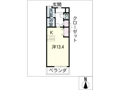 キャッスル常滑(ワンルーム/5階)の間取り写真