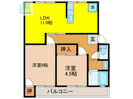 サンシャイン野田(2LDK/1階)の間取り写真