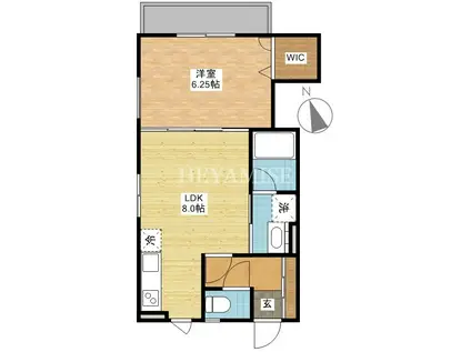 REFLET岩見 壱番館(1LDK/1階)の間取り写真