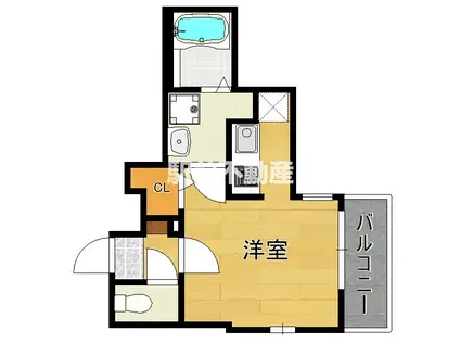 ポルトフィーノ香椎駅前(1K/2階)の間取り写真