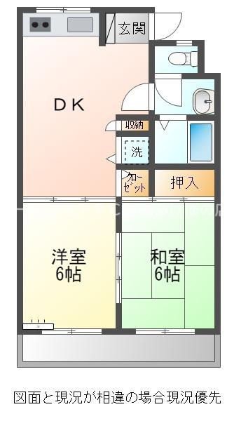 アーバンハイムINA(2DK/3階)の間取り写真