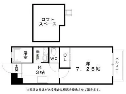 ポムデシャトー(1K/2階)の間取り写真