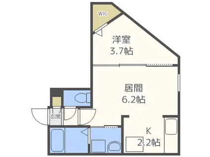 PURE GOLD(1LDK/4階)の間取り写真