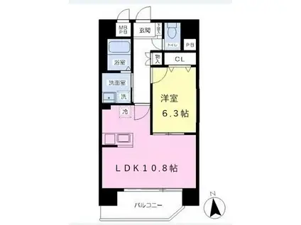 オーネスト九品寺(1LDK/7階)の間取り写真