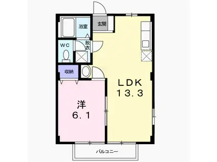 めぞん桂(1LDK/1階)の間取り写真