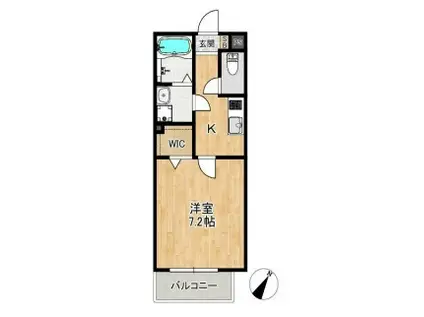 ALEGRIA姫路東(1K/1階)の間取り写真