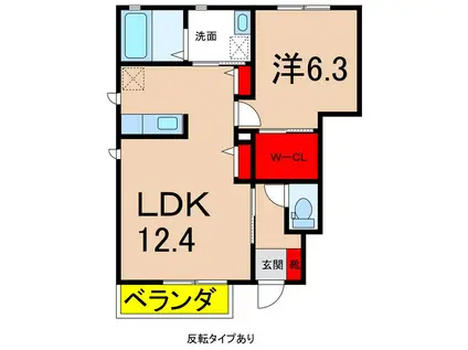 ドリームガーデン・HARA(1LDK/1階)の間取り写真