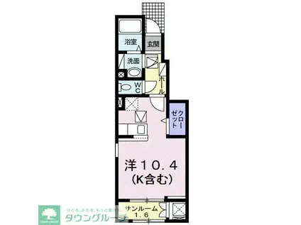 ブライト(ワンルーム/1階)の間取り写真