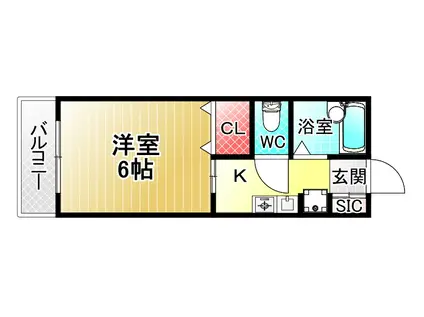 シャルル加美(1K/1階)の間取り写真