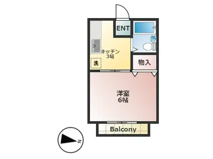 サンシティ・ガーネット(1K/2階)の間取り写真