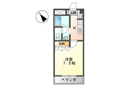 メゾン・トランタンヌーフ(1K/2階)の間取り写真