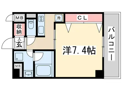 DOLCE VITA Ⅰ(1K/9階)の間取り写真