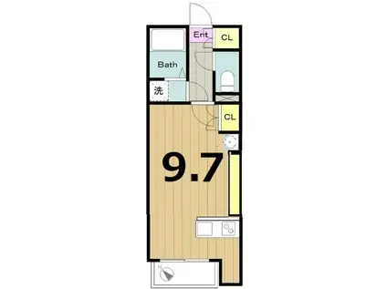 レオネクストレーヴ(ワンルーム/3階)の間取り写真