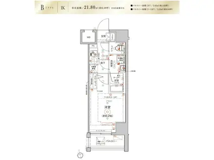 LEA川崎参番館(1K/5階)の間取り写真