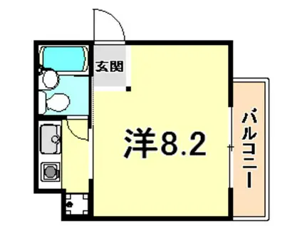 グランドール御影(ワンルーム/2階)の間取り写真