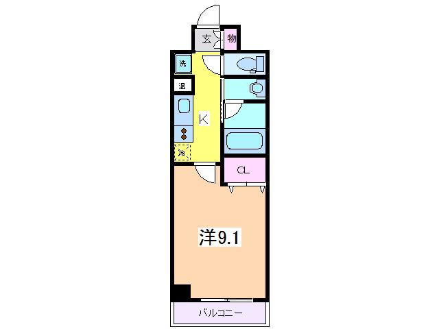 グレイスハイツ東中通(1K/10階)の間取り写真
