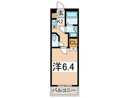 ライフモリ8号館(1K/4階)の間取り写真