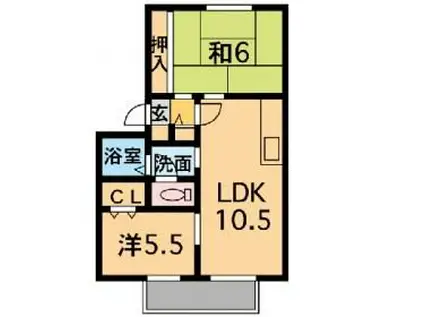 アムールシャトー(2LDK/1階)の間取り写真