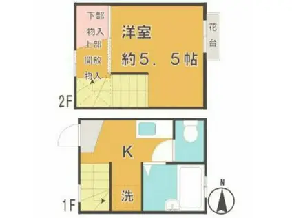 ビラモジュール藤崎(1K/1階)の間取り写真