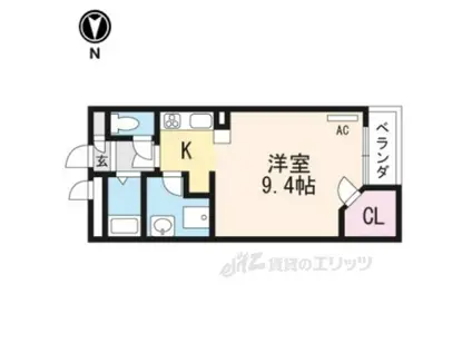 レオネクストイン園部(1K/2階)の間取り写真