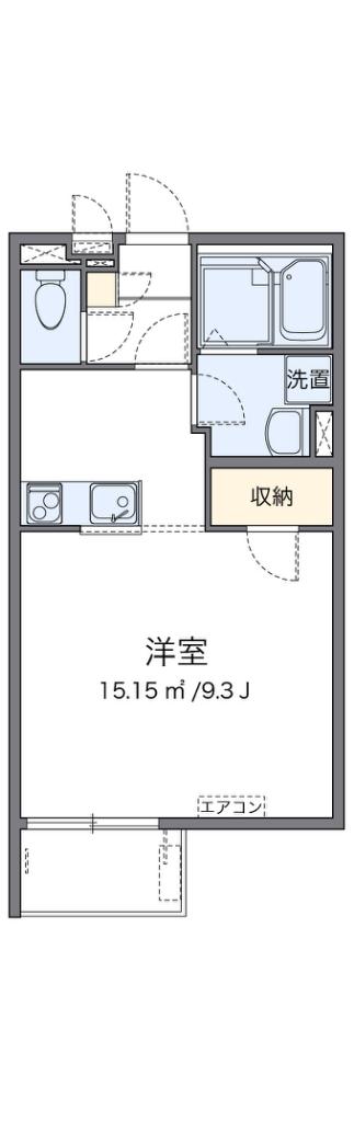 クレイノRIVER CITY(ワンルーム/1階)の間取り写真