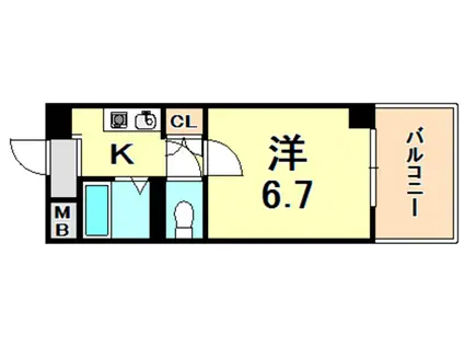 ラポート(1K/5階)の間取り写真