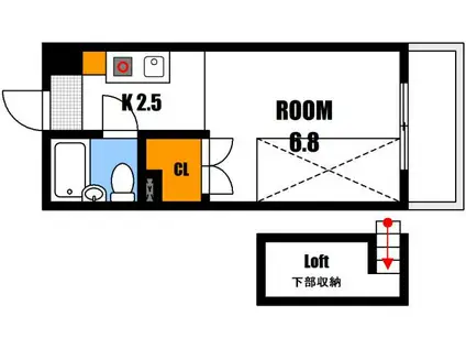 サンライズ祇園(1K/3階)の間取り写真