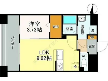 LIBTH桑園(1LDK/4階)の間取り写真