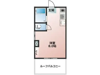 ポッポII(ワンルーム/4階)の間取り写真