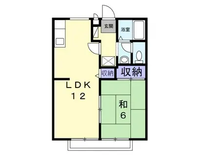 アコール..スワA(1LDK/2階)の間取り写真