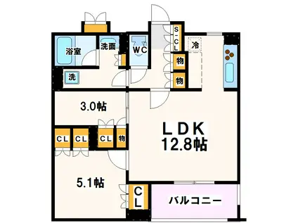 NIDO桜丘(2LDK/1階)の間取り写真