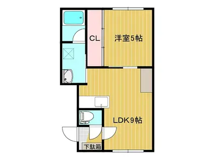 グレイスコート(1LDK/1階)の間取り写真