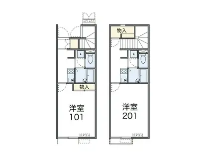 ＪＲ鹿児島本線 戸畑駅 徒歩13分 2階建 築15年(1K/1階)の間取り写真